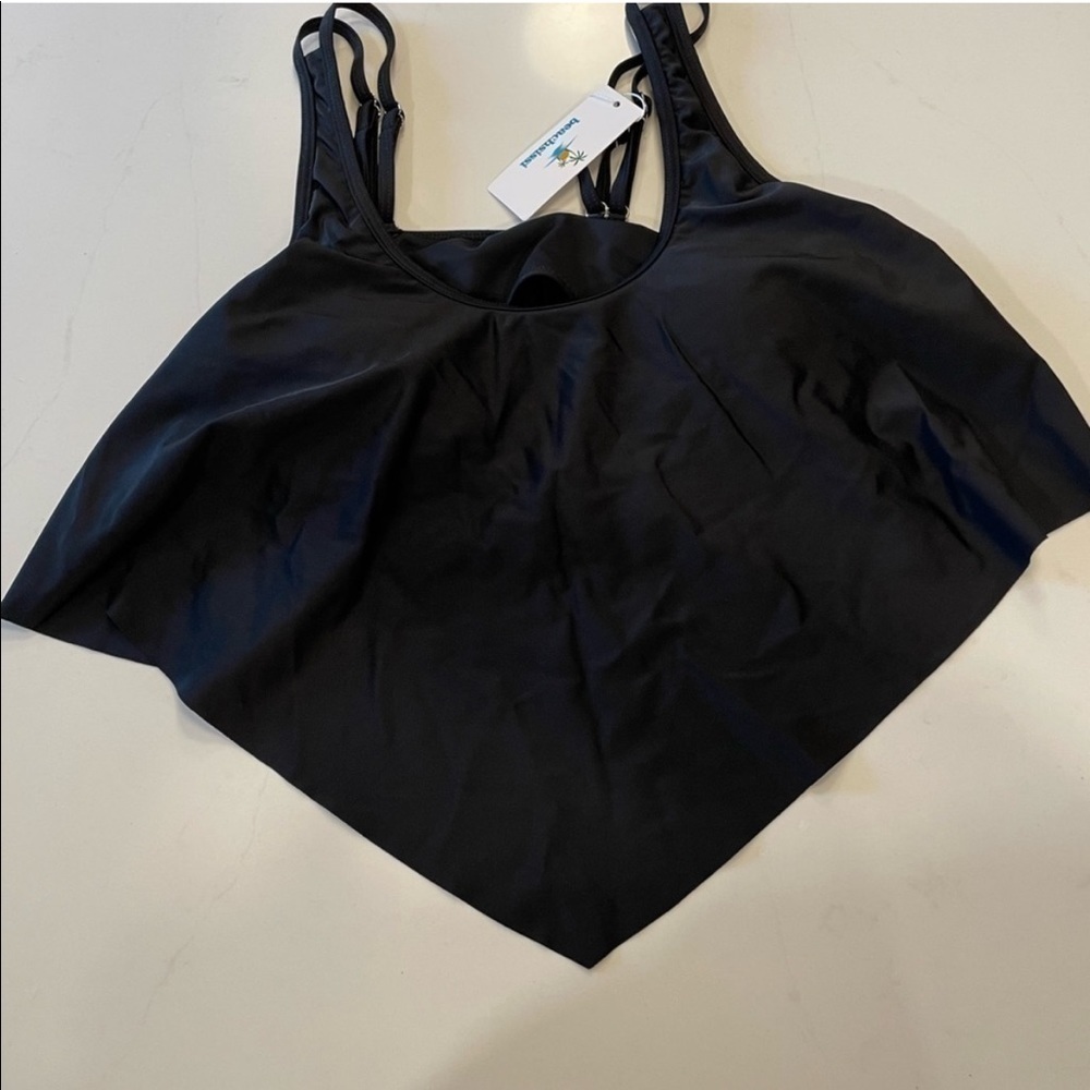 NEW Tankini Swim Bikini Top Black NWT New medium Beachsissi